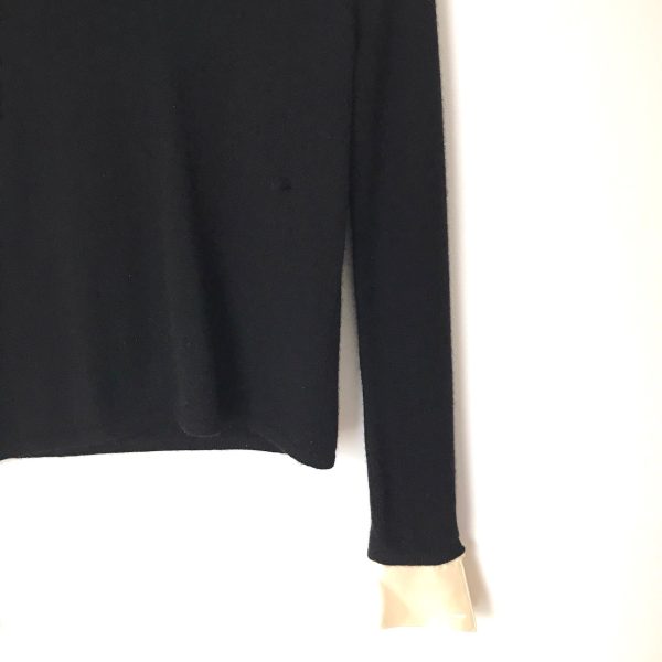 Sutton Studio Black Cashmere Sweater with Removable Collar and Cuffs- Size Petite (see notes) For Cheap