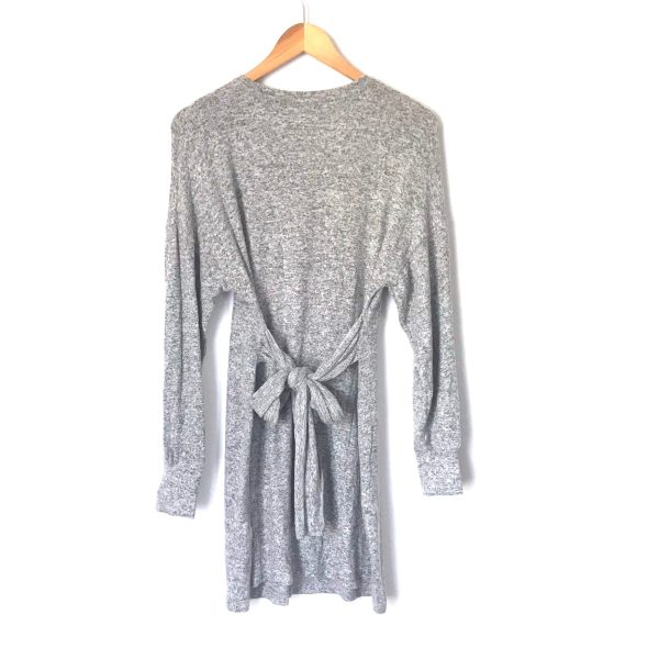 TOPSHOP Heathered Grey Tie Front Back Dress- Size 4 on Sale