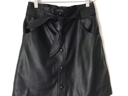 Idem Ditto Black Faux Leather Front Snap Skirt NWT- Size S Fashion