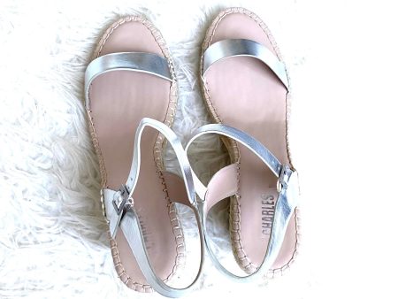 Style Charles Silver Metallic Espadrilles Wedges- Size 11 Fashion