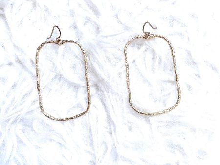 Crushed Gold Large Square Hoops For Sale