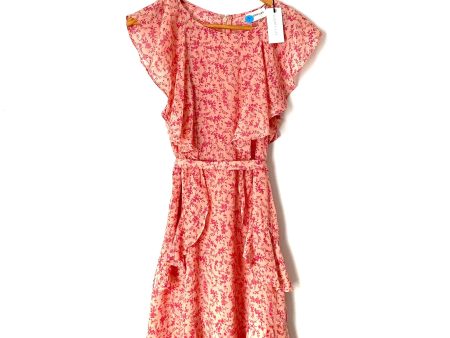 Sugar + Lips Pink Floral Ruffle Dress NWT- Size M Online now