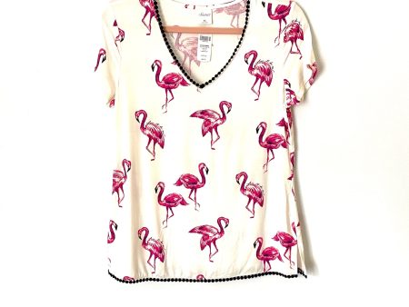 Soma Flamingo Print V Neck Pajama Top NWT- Size XS (sold out online) Online Hot Sale