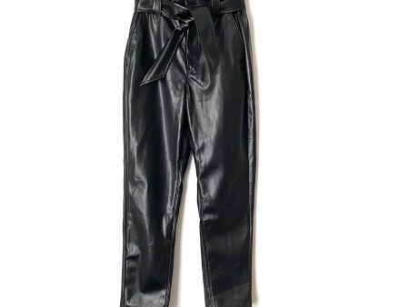 Express Black Faux Leather Paperbag Waist Pants- Size 4R (Inseam 26.5”) Sale