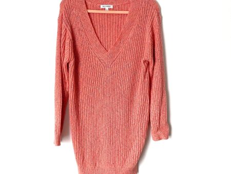 Wild Honey Pink Flecked V-Neck Sweater Dress- Size S Online Hot Sale