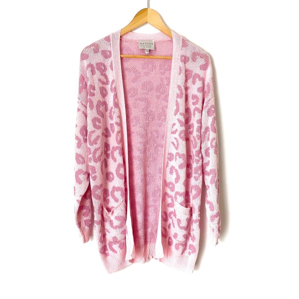 Hayden Pink Animal Print Open Cardigan- Size S M Cheap