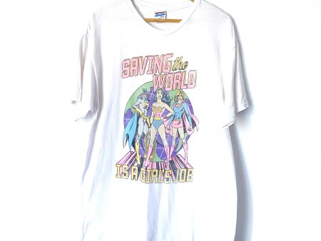 Junk Food Tees “Saving The World” Graphic Tee- Size M Online Hot Sale