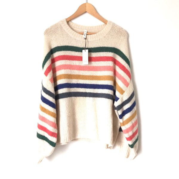 Wishlist Ivory Color Striped Knit Sweater NWT- Size S M Online