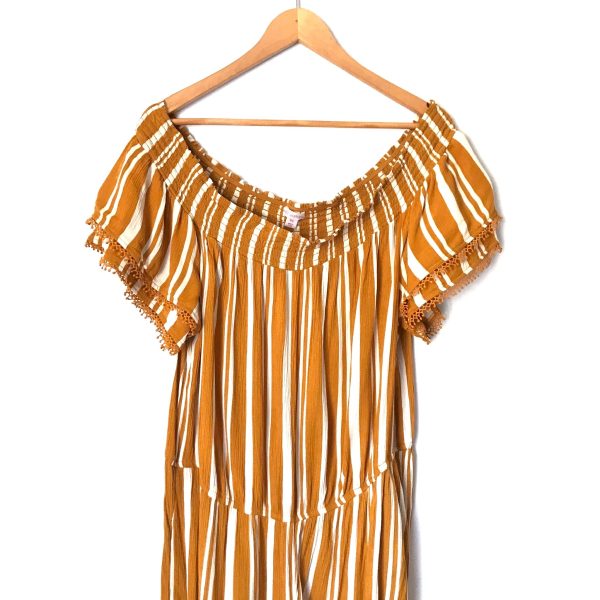 Xhilaration Striped Off the Shoulder Jumpsuit- Size XXL on Sale