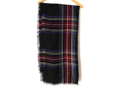 No Brand Black Plaid Blanket Scarf For Discount