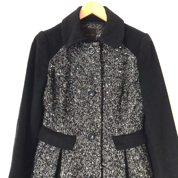 The Limited Black & White Tweed Coat- Size XS Fashion