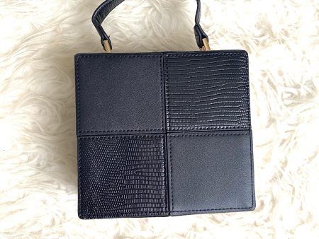 Topshop Black Hard Square Handbag with Gold Chain (like new condition) For Cheap