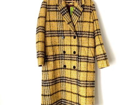 Sam Edelman Yellow Plaid Button Long Coat NWT- Size 10 For Cheap