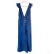 Clayton Denim Button Up Plunge Cropped Jumpsuit- Size M (sold out online) Online Hot Sale