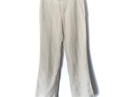 Banana Republic Tan Striped Wide Leg Pants- Size 6 Petite (Inseam 29.5”) on Sale