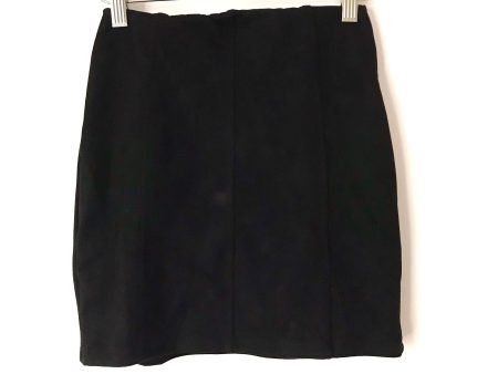 Vestique Black Faux Suede Elastic Waistband Mini Skirt- Size S Online Sale