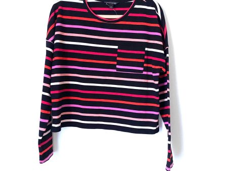 Banana Republic Colorful Striped Front Pocket Cropped Sweater- Size L Sale