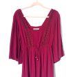 Bailey Blue Burgundy Crochet Bell Sleeve Dress- Size M For Discount