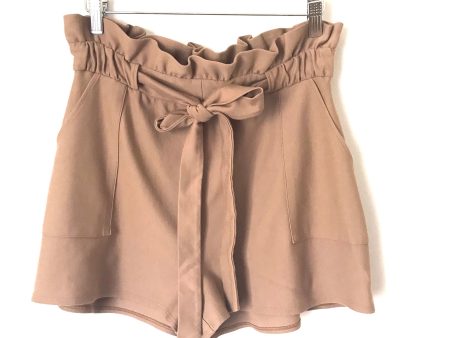 Express Coffee Paperbag Waist Shorts- Size S on Sale