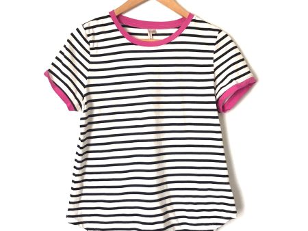 Nine West Black and White Striped Tee- Size XS Sale