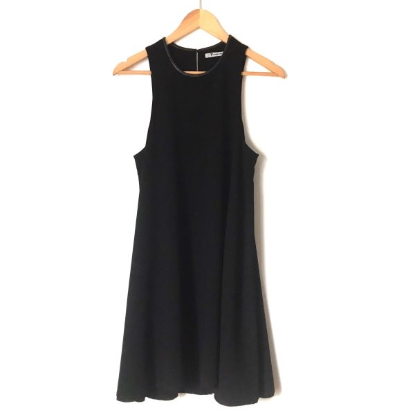 T Alexander Wang Black Dress with Back Keyhole and Lambskin Leather Neck Trim- Size 2 Online Sale