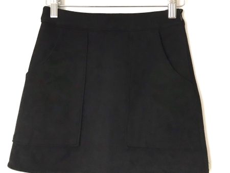 Lulus Black Suede Mini Skirt- Size XS Sale