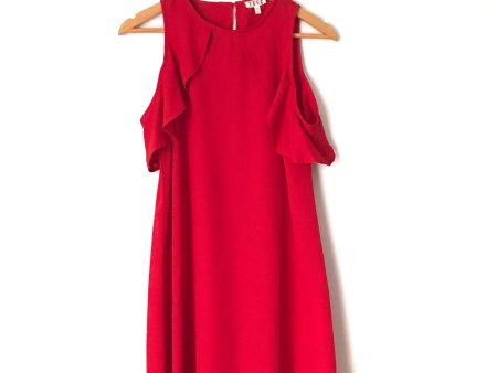 TCEC Red Cold Shoulder Ruffle Dress- Size S Online