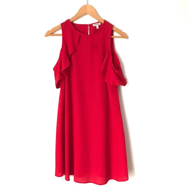 TCEC Red Cold Shoulder Ruffle Dress- Size S Online