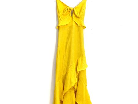 Vestique Yellow Front Tie Ruffle Dress- Size S Online Sale