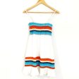 Surf Gypsy White Linen Cover Up with Blue and Orange Stripes- Size S Supply