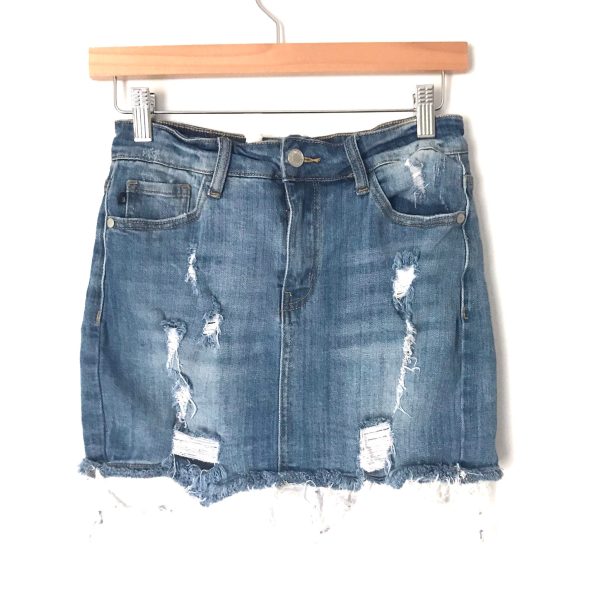 Judy Blue Distressed Denim Cut Off Skirt- Size S Discount