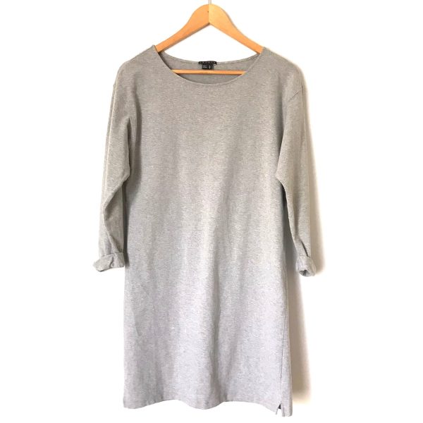 Theory Grey Solid Roll Sleeve Dress- Size S Supply