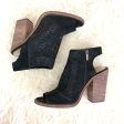 Vince Camuto Black Suede Leather Peep Toe Booties- Size 8.5 Discount