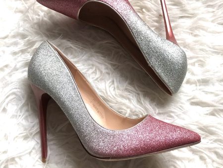 Venus Silver and Pink Ombré Sparkle Heels- Size 7.5 on Sale