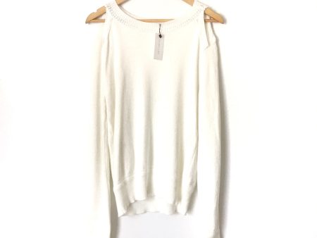 Sugar + Lips White Cold Shoulder Keyhole Cutout Sweater NWT- Size M L (see notes) Sale