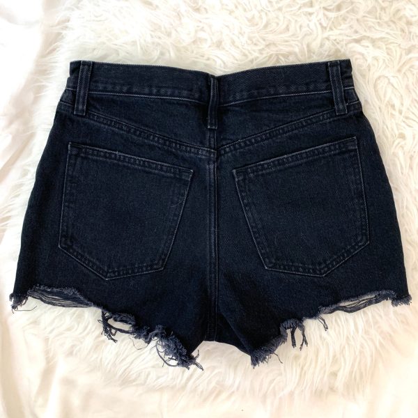 Abercrombie & Fitch Black High Waisted Denim Shorts- Size 26 Online now