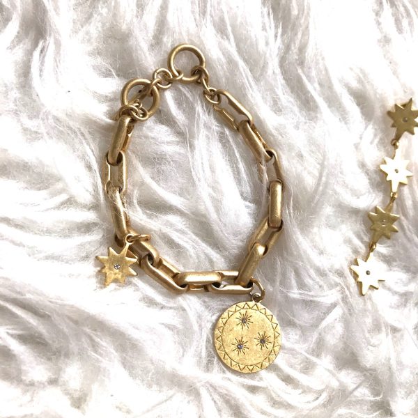 Madewell Starshine Charm Bracelet and Drop Earring Set Online Hot Sale