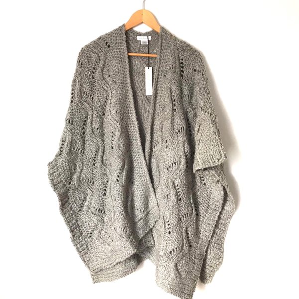 Sole Society Grey Thick Knit Open Cardigan Wrap NWT- Size OS Hot on Sale