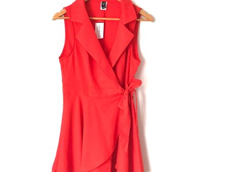 Windsor Tangerine Faux Wrap Romper NWT- Size M For Sale