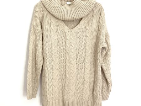 Vestique Cream Cable Knit V Cowl Neck  Sweater- Size S Supply