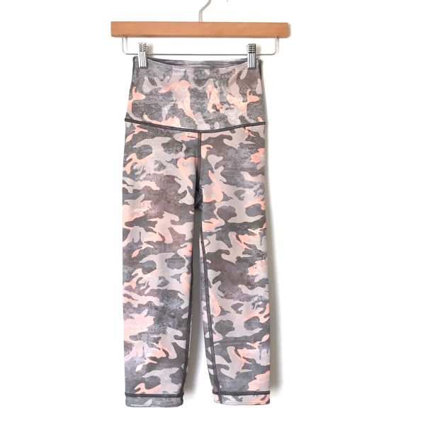 Wear It To Heart Pink Grey Camo High Waisted Crop Leggings- Size ~XS (see notes) For Discount