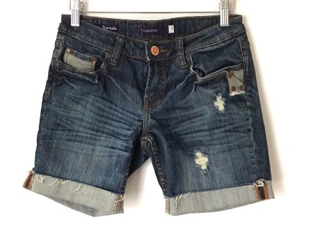 Vigoss Dark Wash Bermuda Distressed Cuffed Shorts- Size 1 Online