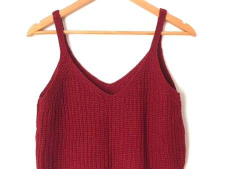 No Brand Red Sweater Tank Crop Top- Size ~S Sale