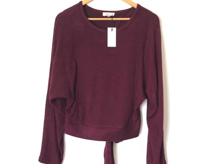 Sugar + Lips Purple Long Sleeve Top with Back Cutout NWT- Size M Fashion