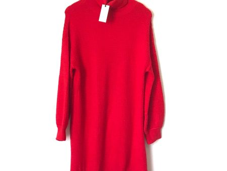 Sugar + Lips Red Turtleneck Oversized Sweater Dress NWT- Size XS S Supply