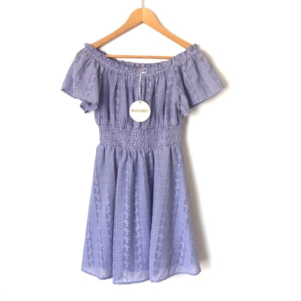 Wild Honey Light Purple Off the Shoulder Embroidered Dress NWT- Size S Cheap