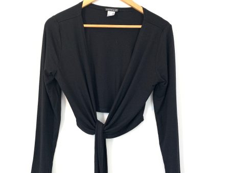 Venus Black Front Tie Cropped Cardigan- Size M Supply