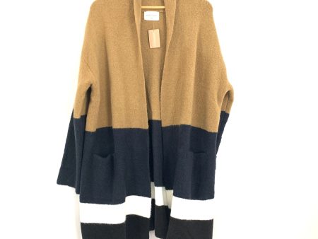 Vestique Colorblock Tan, Black & White Open Cardigan NWT- Size S M Online Hot Sale