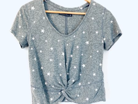 Abercrombie & Fitch Grey Star Print Front Twist Tee- Size S For Discount