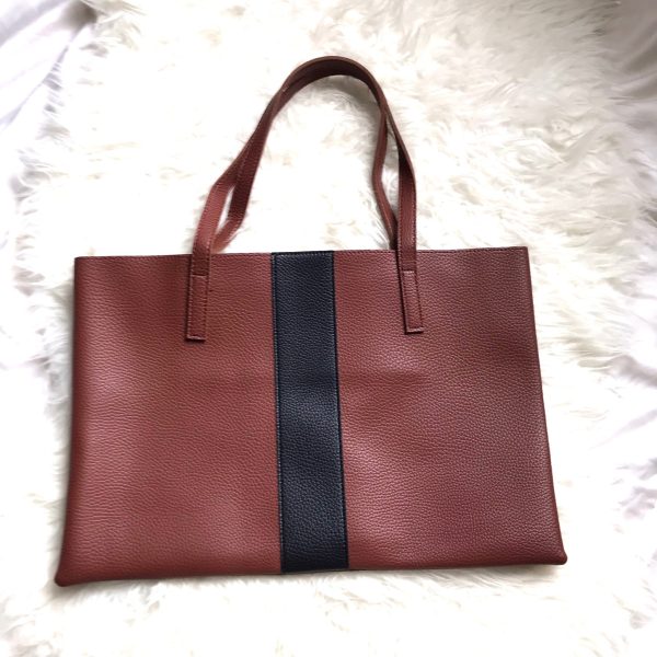 Vince Camuto Brown Leather Tote Hot on Sale